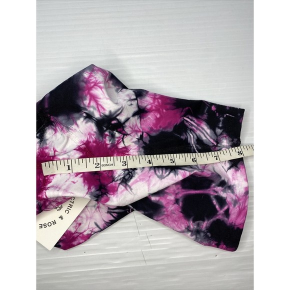 Electric & Rose Womens Bike Shorts Activewear Tie Dye Stretch Pink Black Sz S - Picture 6 of 6